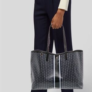 Tory Burch Black and White Patterned Tote